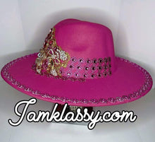 Hot pink customized Bling Fedora